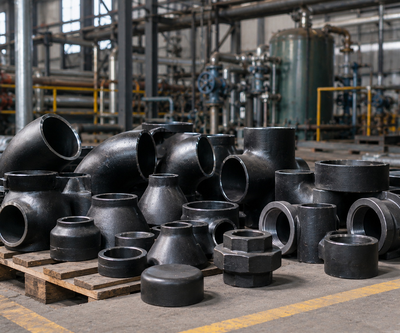 Black Pipe Fittings and Connectors for Industrial Piping Systems
